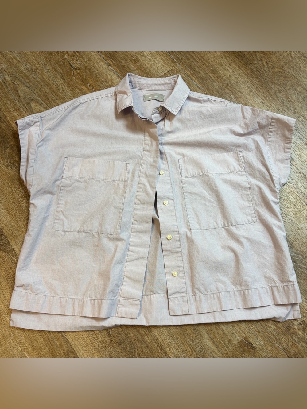 Everlane The Short Sleeve Box Shirt in Dusty Lavender